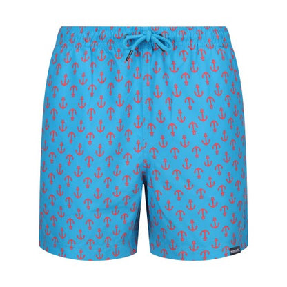 Front - Regatta Mens Loras Anchor Swim Shorts