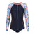 Front - Regatta Womens/Ladies Willowfield Abstract Floral Long-Sleeved One Piece Swimsuit