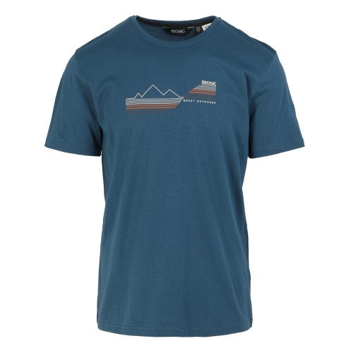 Front - Regatta Mens Cline IX Graphic Print T-Shirt