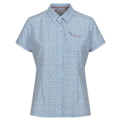 Front - Regatta Womens/Ladies Floral Packaway Short-Sleeved Travel Shirt