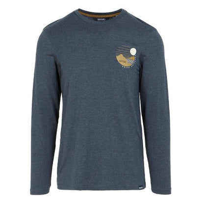 Front - Regatta Mens Maylow Scenery Marl Long-Sleeved T-Shirt