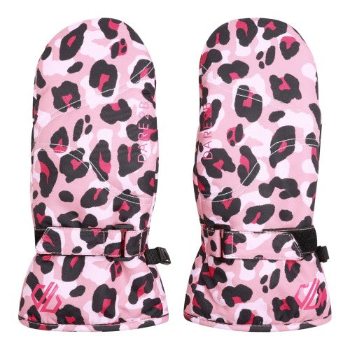Front - Dare 2B Childrens/Kids Jovial Cheetah Print Mittens