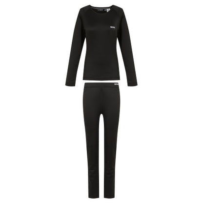 Front - Regatta Womens/Ladies Plain Thermal Base Layer Set