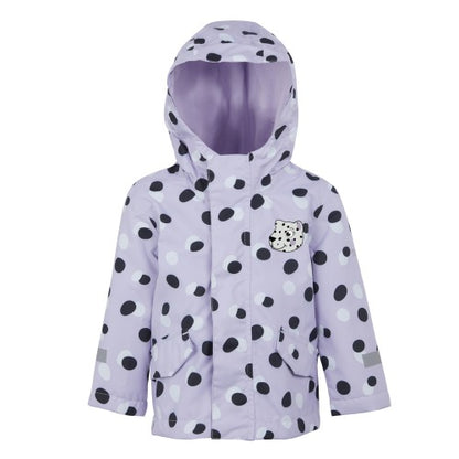 Front - Regatta Childrens/Kids Shyla The Leopard Waterproof Jacket