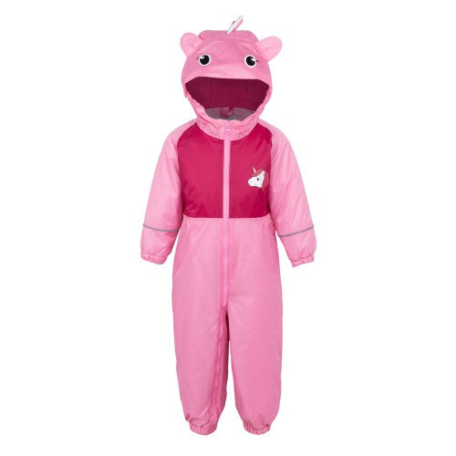 Front - Regatta Childrens/Kids Mudplay III Luna The Unicorn Waterproof Puddle Suit