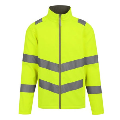 Front - Regatta Professional Mens Pro Contract Ablaze Hi-Vis 2 Layer Soft Shell Jacket