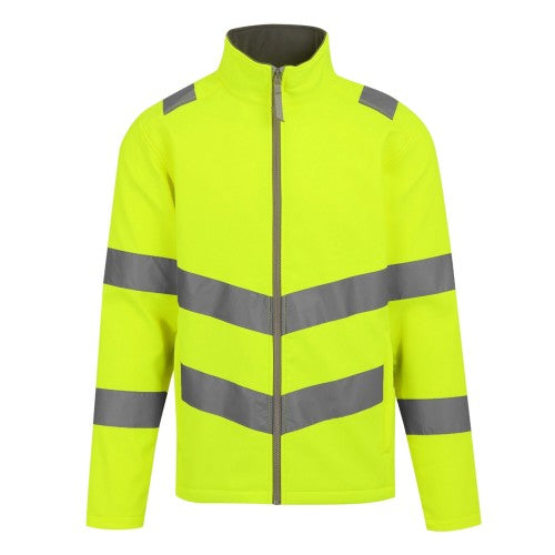 Front - Regatta Professional Mens Pro Contract Ablaze Hi-Vis 2 Layer Soft Shell Jacket