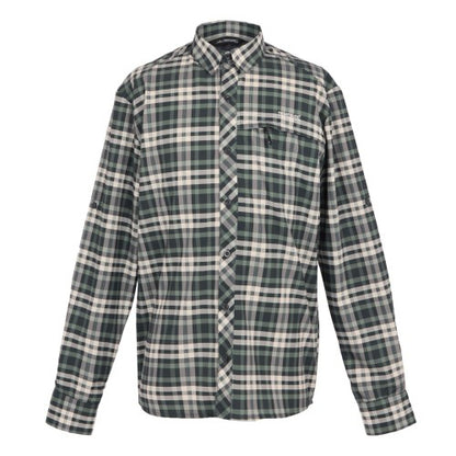 Front - Regatta Mens Checked Packaway Long-Sleeved Travel Shirt