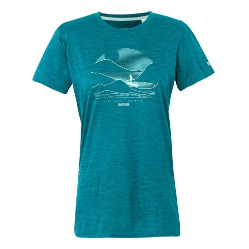 Front - Regatta Womens/Ladies Fingal IX Live Free Be Wild Marl T-Shirt
