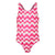 Front - Regatta Girls Katrisse Wavy Lines One Piece Swimsuit