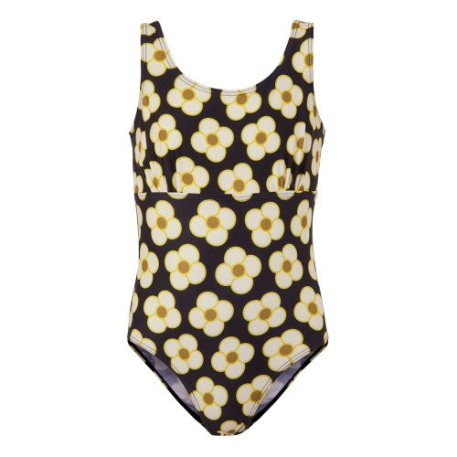 Front - Regatta Girls Orla Kiely Spinning Flower One Piece Swimsuit