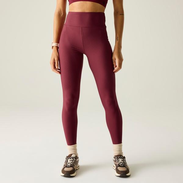 Tibetan Red - Front - Dare 2B Womens-Ladies Hustle Ribbed Leggings