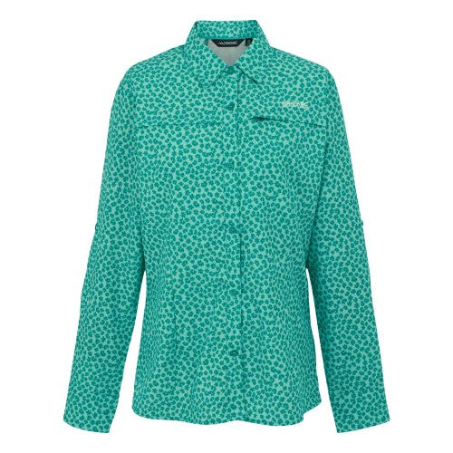 Front - Regatta Womens/Ladies Floral Packaway Long-Sleeved Travel Shirt
