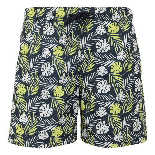 Front - Regatta Mens Loras Leaf Swim Shorts