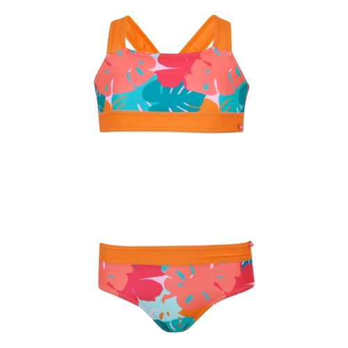 Front - Regatta Girls Dakaria III Tropical Leaves Bikini Set