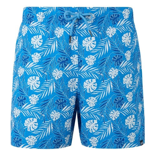 Front - Regatta Mens Loras Leaf Seersucker Swim Shorts
