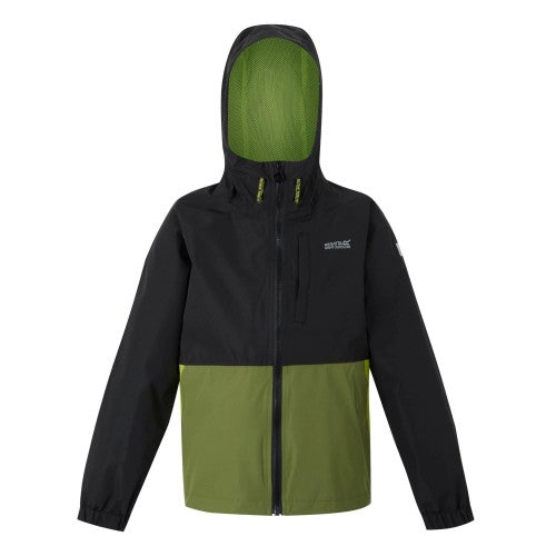 Olympian Blue-Navy-Tangerine - Front - Regatta Childrens-Kids Hanleigh II Waterproof Jacket