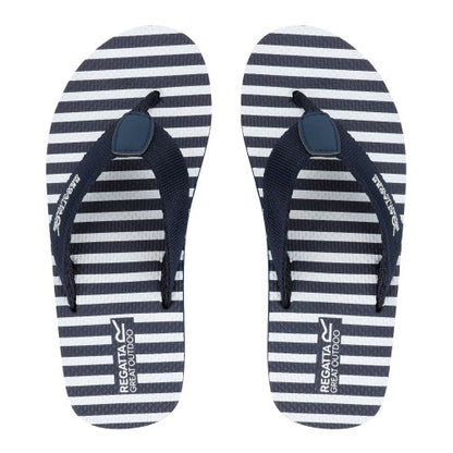 Front - Regatta Womens/Ladies Catarina Striped Flip Flops
