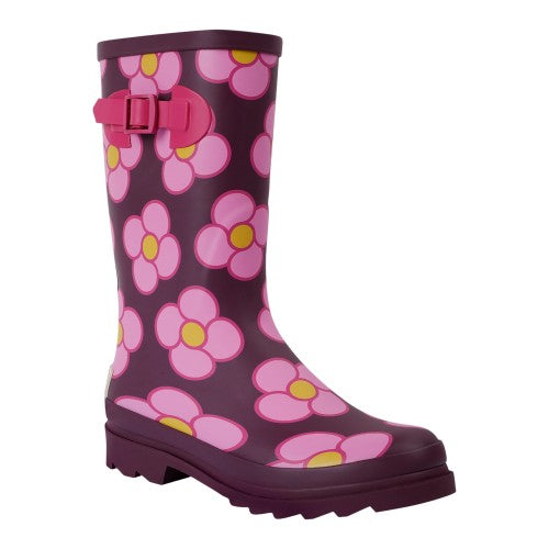 Front - Regatta Womens/Ladies Orla Kiely Spinning Flower Mid Calf Wellington Boots