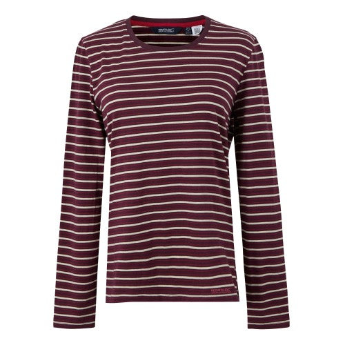 Front - Regatta Womens/Ladies Federica Stripe Long-Sleeved T-Shirt