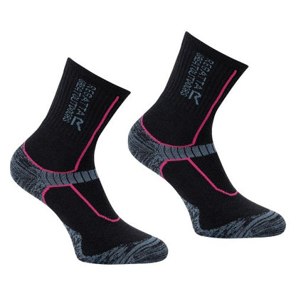Front - Regatta Womens/Ladies Merino Wool Hiking Crew Socks