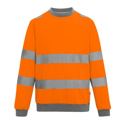 Front - Regatta Professional Mens Pro Contract Hi-Vis Crew Neck Sweatshirt