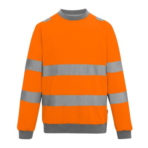 Front - Regatta Professional Mens Pro Contract Hi-Vis Crew Neck Sweatshirt