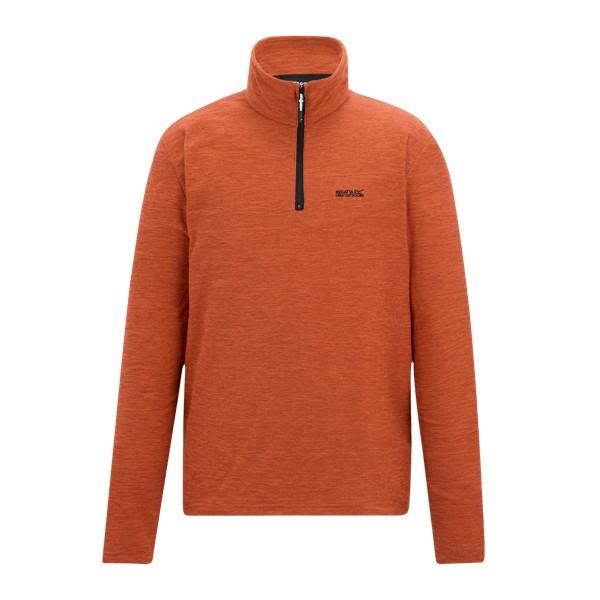 Rusty Orange - Front - Regatta Mens Thompson Marl Half Zip Fleece Jacket