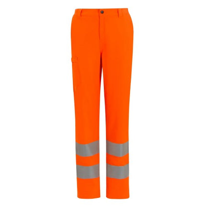 Front - Regatta Mens Stretch Hi-Vis Trousers