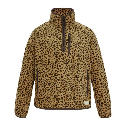 Front - Regatta Womens/Ladies Frankie Leopard Print Half Zip Fleece Top