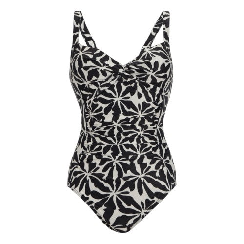 Front - Regatta Womens/Ladies Sakari Abstract Floral Tummy Control One Piece Swimsuit