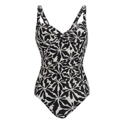 Front - Regatta Womens/Ladies Sakari Abstract Floral Tummy Control One Piece Swimsuit