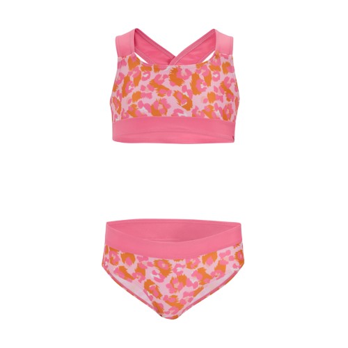 Front - Regatta Girls Dakaria III Leopard Print Bikini Set