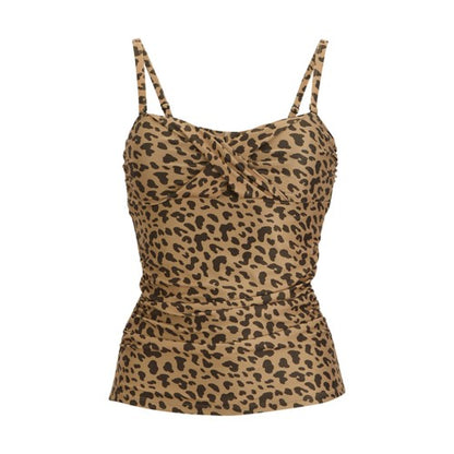 Front - Regatta Womens/Ladies Aceana III Leopard Print Tankini Top