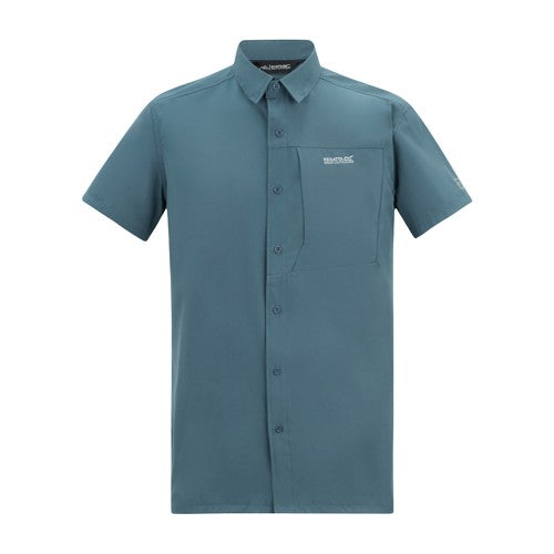 Front - Regatta Mens Insect Repellent Short-Sleeved Travel Shirt