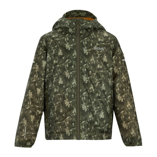 Front - Regatta Childrens/Kids Lever II Line Camo Waterproof Jacket
