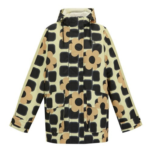 Front - Regatta Womens/Ladies Orla Kiely Giant Square Flower Mid Length Waterproof Jacket