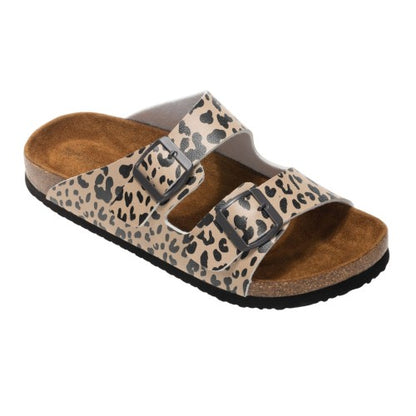 Barely Pink - Front - Regatta Womens-Ladies Mia Leopard Print Double Strap Sandals