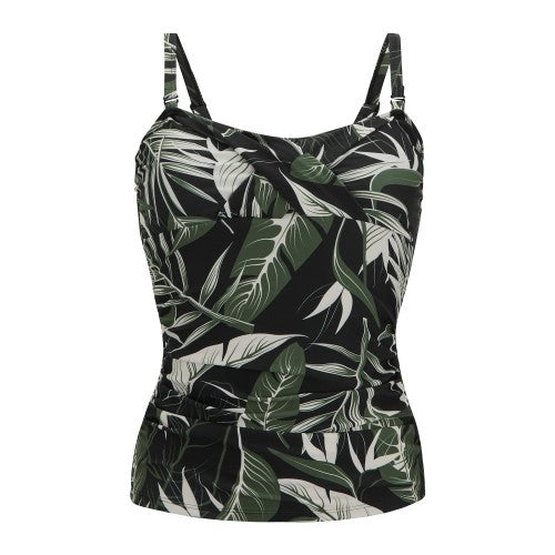 Front - Regatta Womens/Ladies Aceana III Tropical Leaves Tankini Top