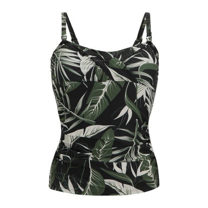 Front - Regatta Womens/Ladies Aceana III Tropical Leaves Tankini Top