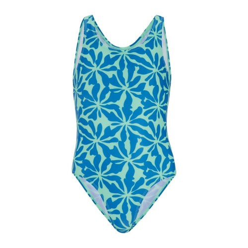 Front - Regatta Girls Floral One Piece Swimsuit