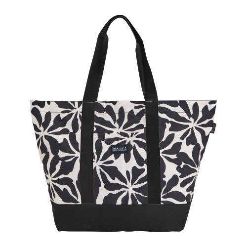 Front - Regatta Boulder Floral Pattern Beach Tote Bag