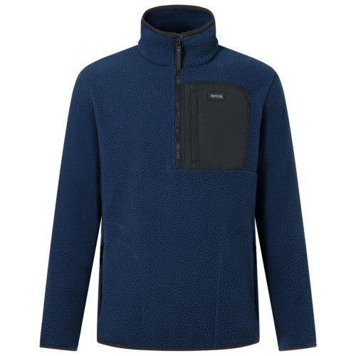 Front - Regatta Mens Frankie Borg Quarter Zip Fleece Jacket