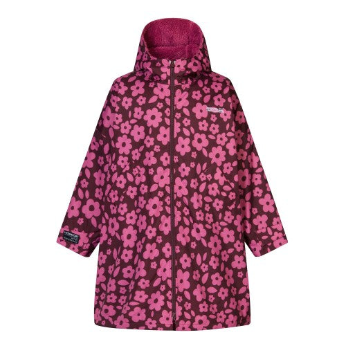 Front - Regatta Childrens/Kids Floral Waterproof Changing Robe