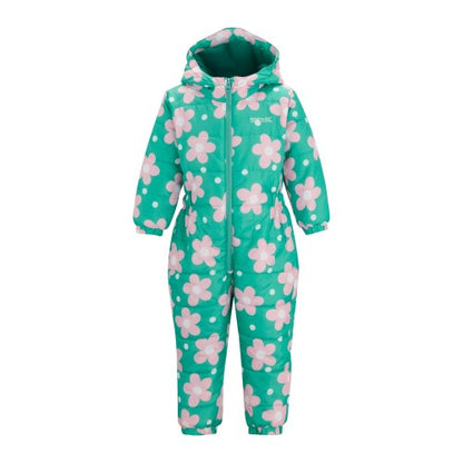 Front - Regatta Childrens/Kids Penrose Floral Quilted Puddle Suit