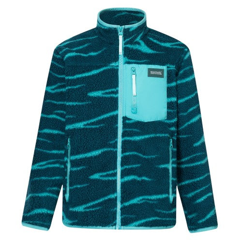 Front - Regatta Childrens/Kids Frankie Zebra Print Full Zip Fleece Jacket