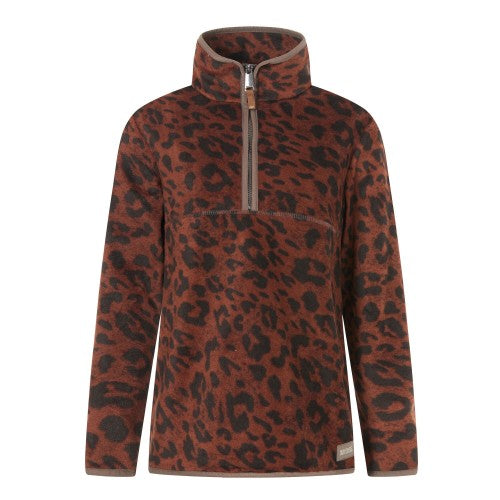 Front - Regatta Womens/Ladies Frankie Leopard Print Borg Half Zip Fleece