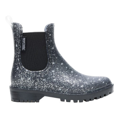 Front - Regatta Childrens/Kids Harriet II Glitter Star Wellington Boots