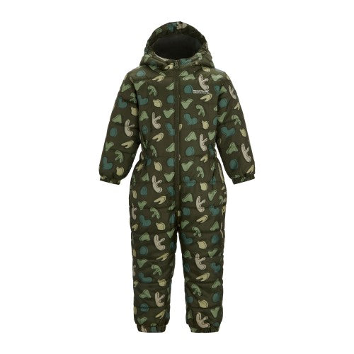 Front - Regatta Childrens/Kids Penrose Splodge Quilted Puddle Suit