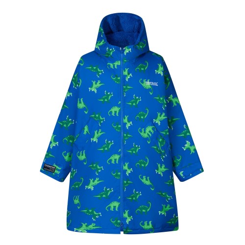 Front - Regatta Childrens/Kids Dinosaur All-Over Print Changing Robe